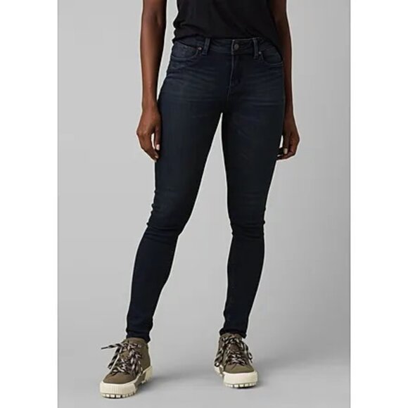 NEW Prana Soma Dark Wash Tinted Mid Rise Organic Slim Leg Fit Jeans Pants 26 NWT - Picture 3 of 6